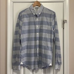 Men’s Striped Casual Button Down Express Shirt